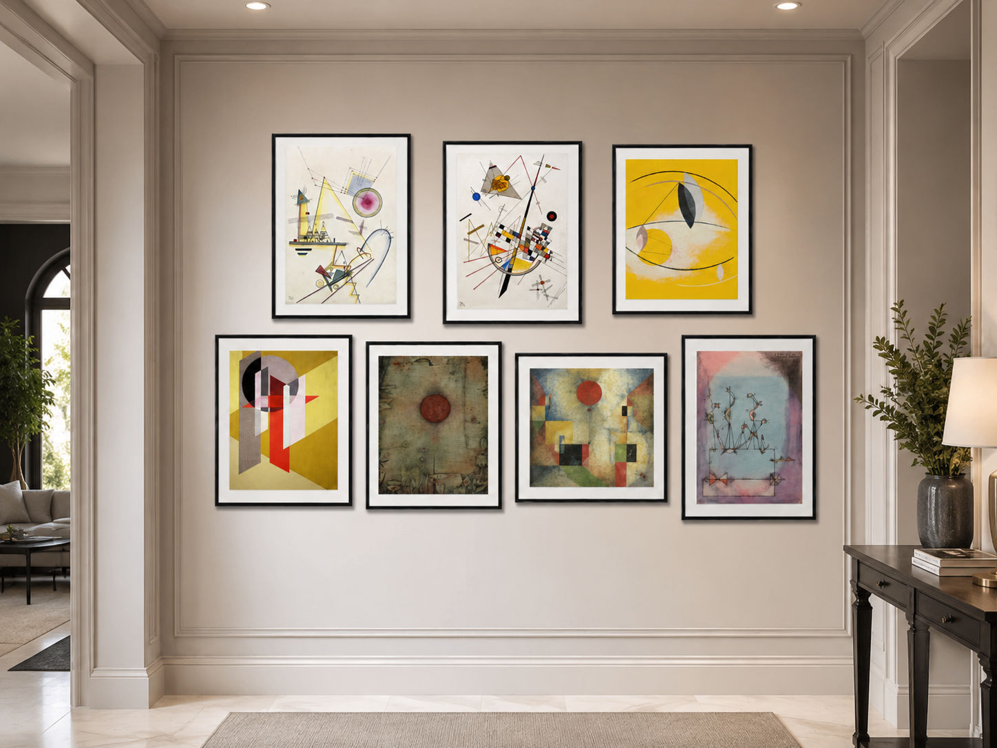 Framed Bauhaus prints on agallery wall from gallerythane