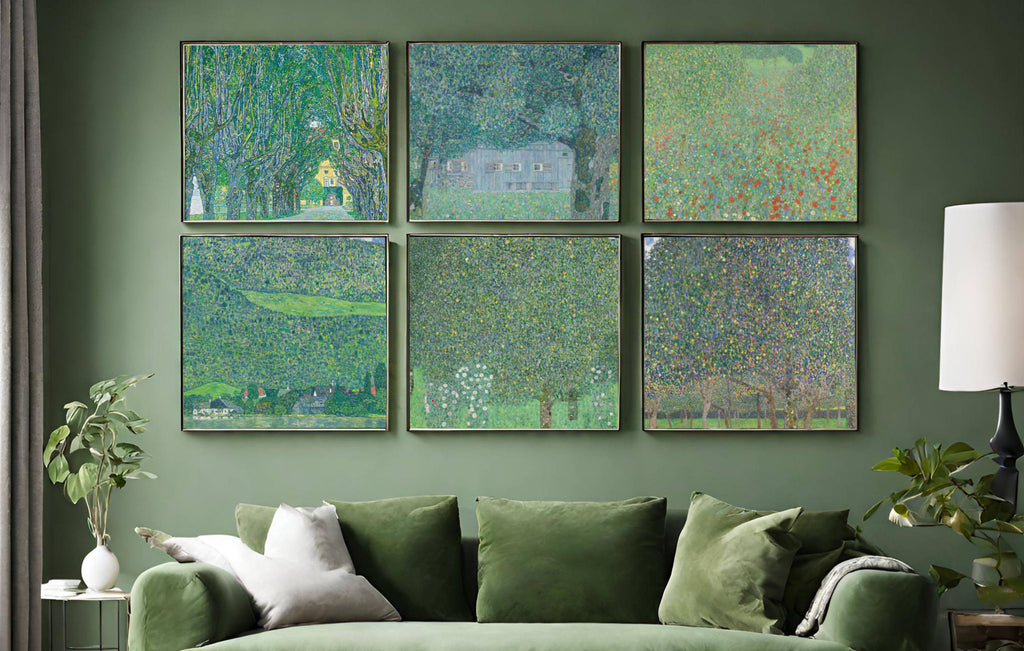 green wall art collection