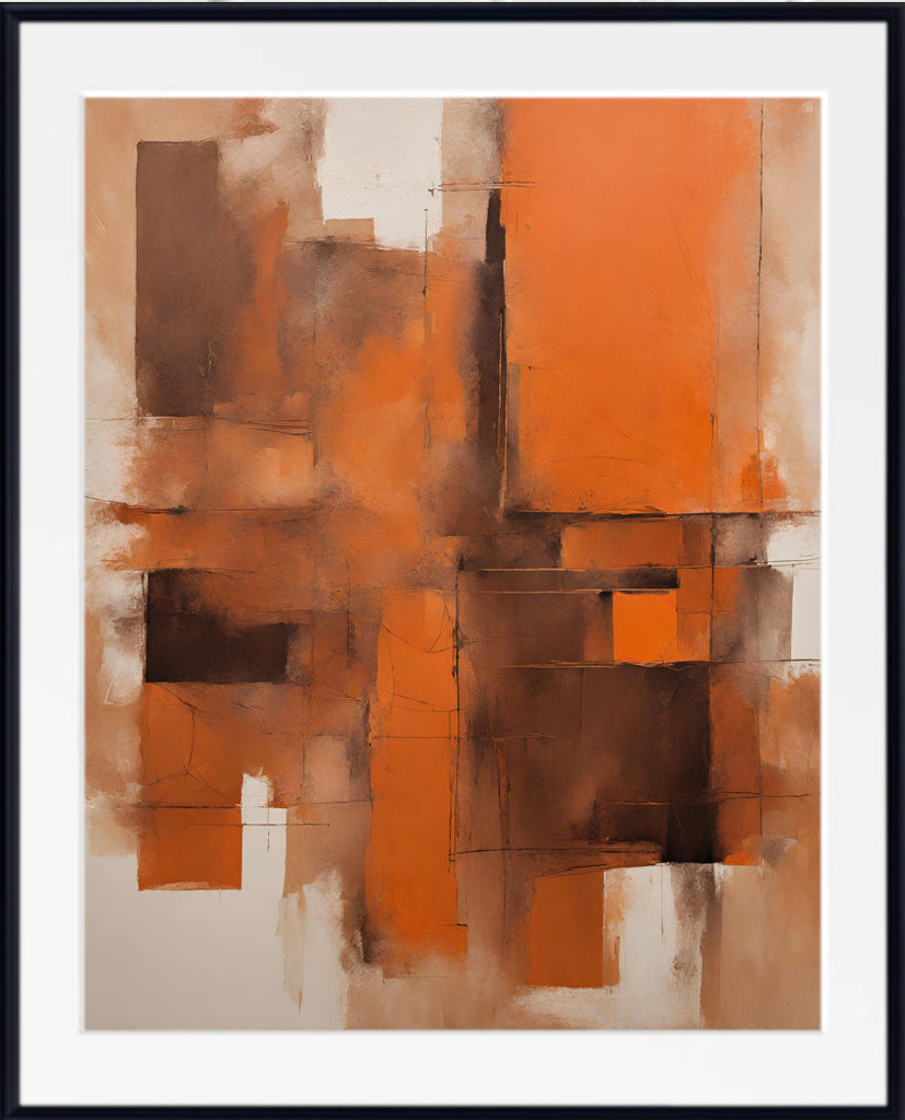 Extra Large Orange Abstract Wall Art Print