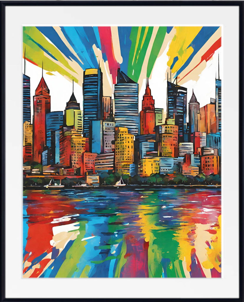 Pop Art Print - Vibrant City Skyline