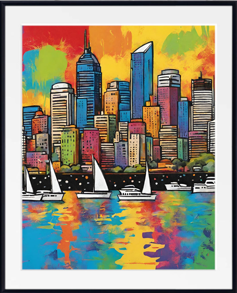 Pop Art Print - Sidney, City Skyline