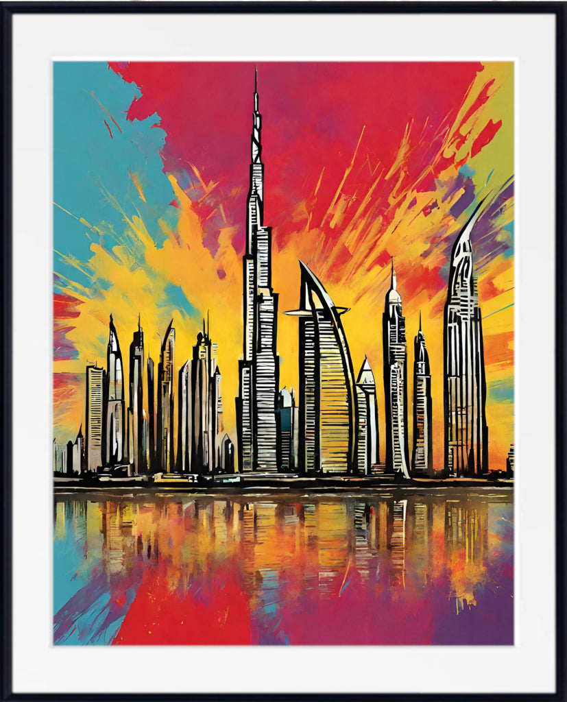Pop Art Print - City Skyline, Dubai