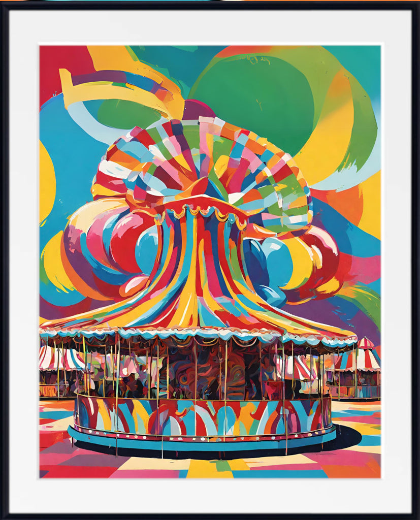 Pop Art Print - Fairground , Carnival Tents