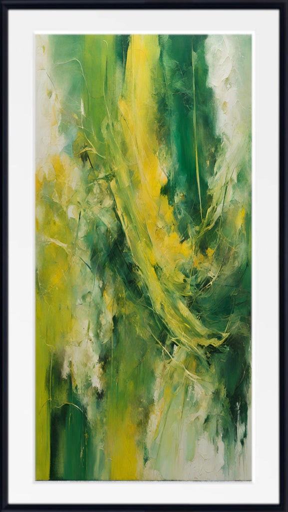 Extra Large Abstract Art, Green Swirl Print