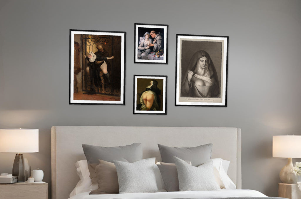 Bedroom Art Gallery Wall Set of 4 Nuns Framed Prints