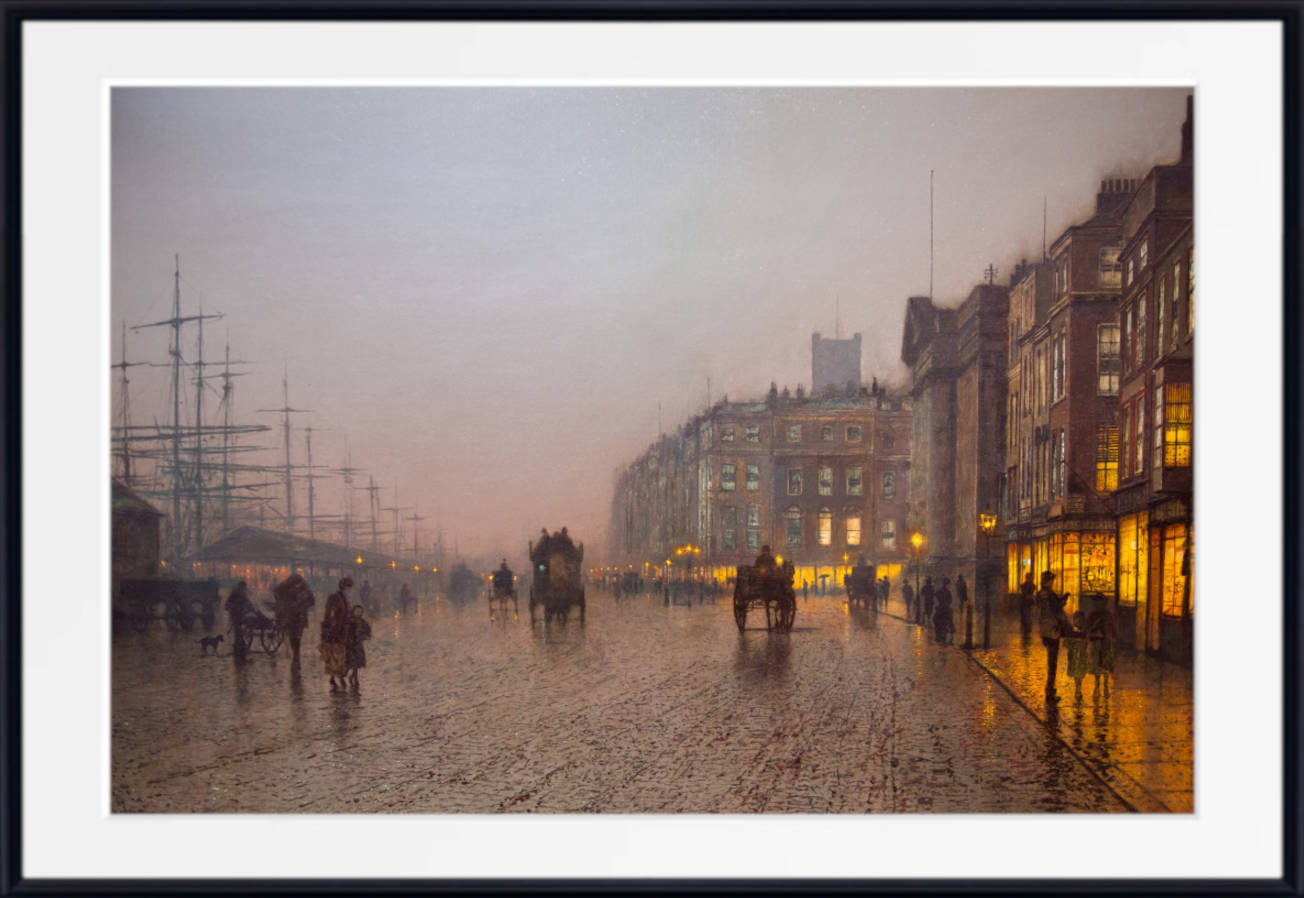 John Atkinson Grimshaw Fine Art Print: Moonlit Street Scene