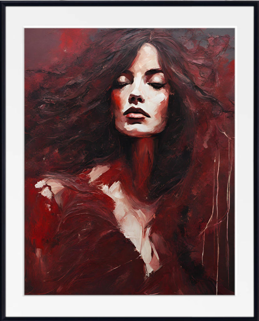 Lady in Red Extra Large Abstract Wall Art 