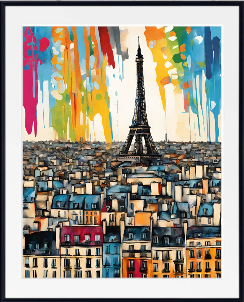 Pop Art Print - City Skyline Paris