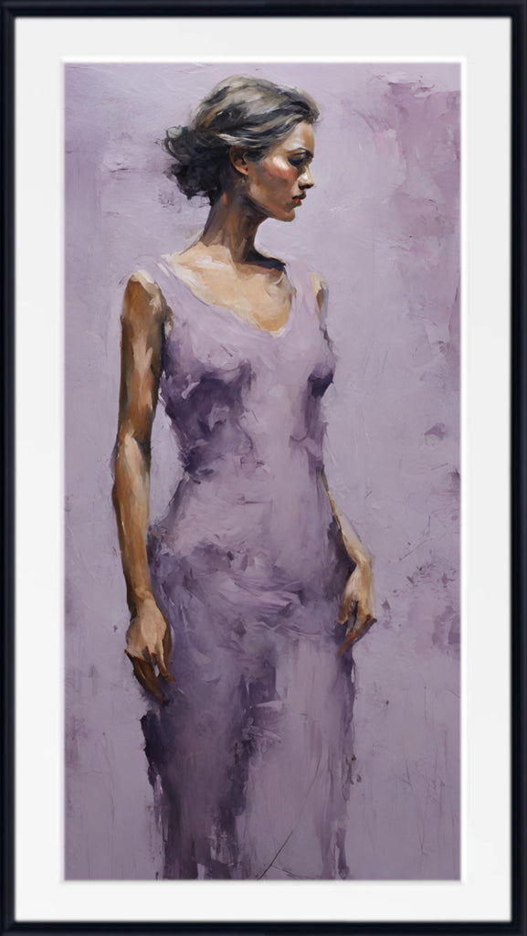 Copy of Extra Large Abstract Art, Lady Lilac Figure Print