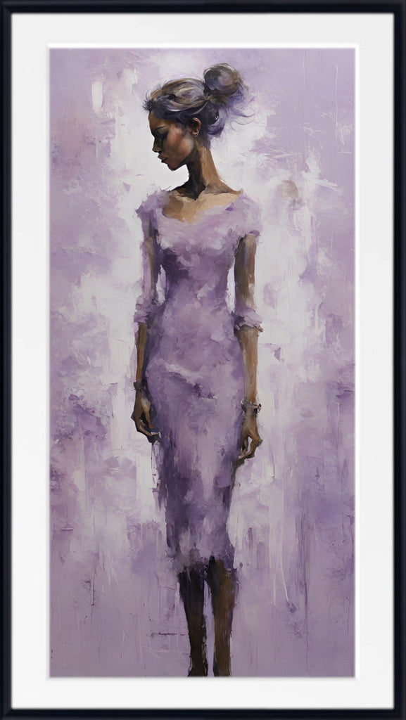 Extra Large Abstract Art, Set of 2 Lilac Lady Figure Prints