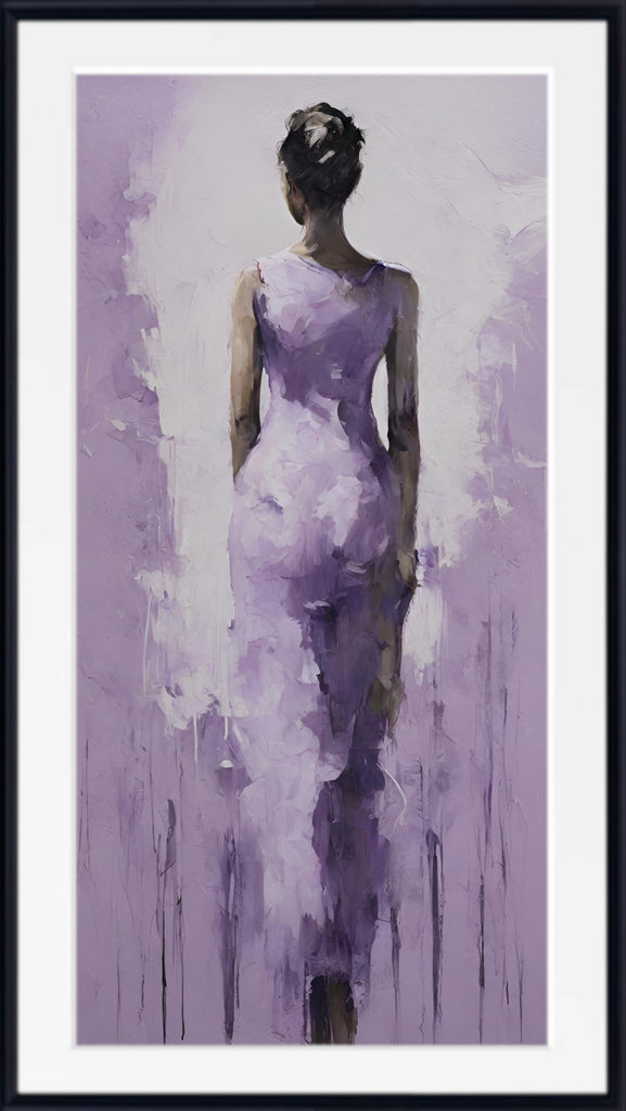 Extra Large Abstract Art, Lilac Model Figure Print