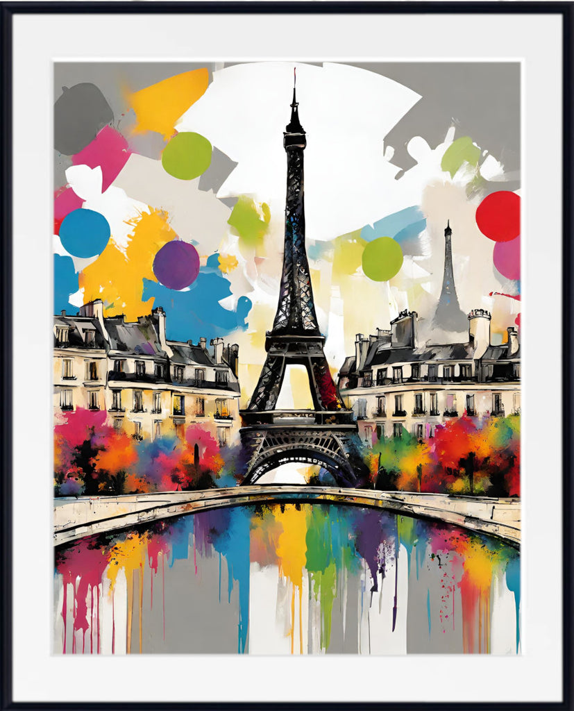 Pop Art Print - Paris City Skyline