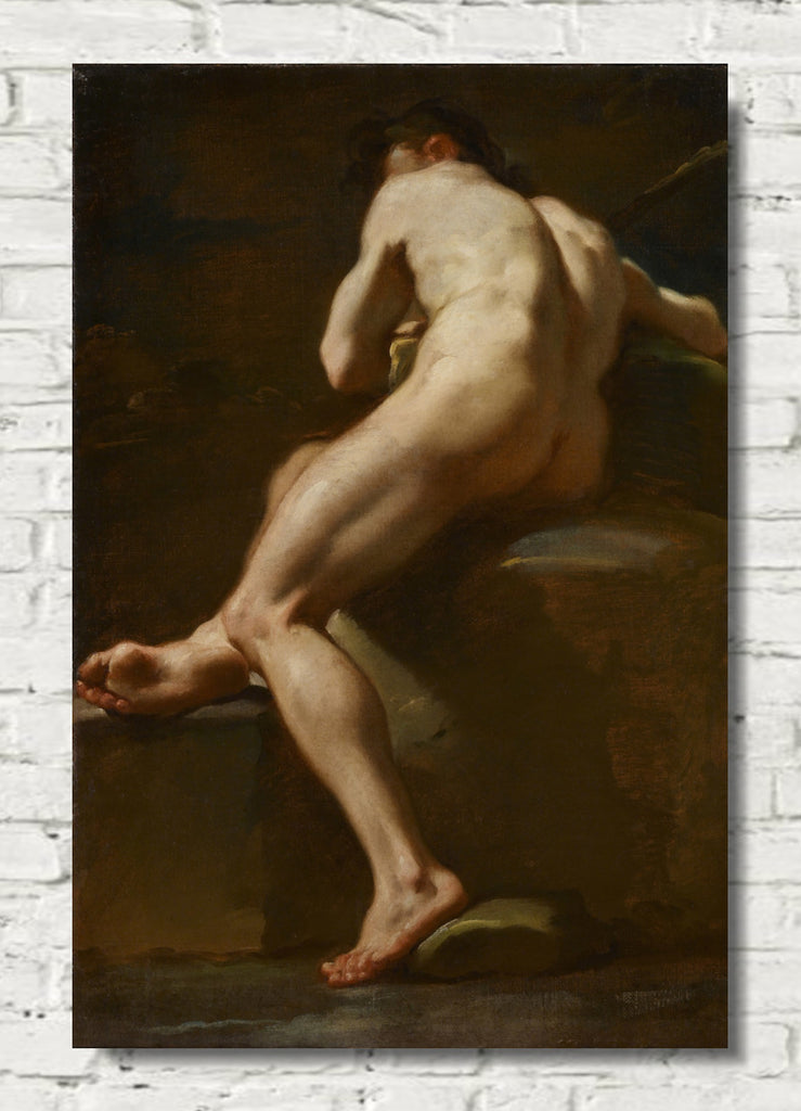 A Male Nude Seen from Behind by Ubaldo Gandolfi