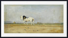 Stanislas Lepine Print, A Plow Horse in a Field (1870)