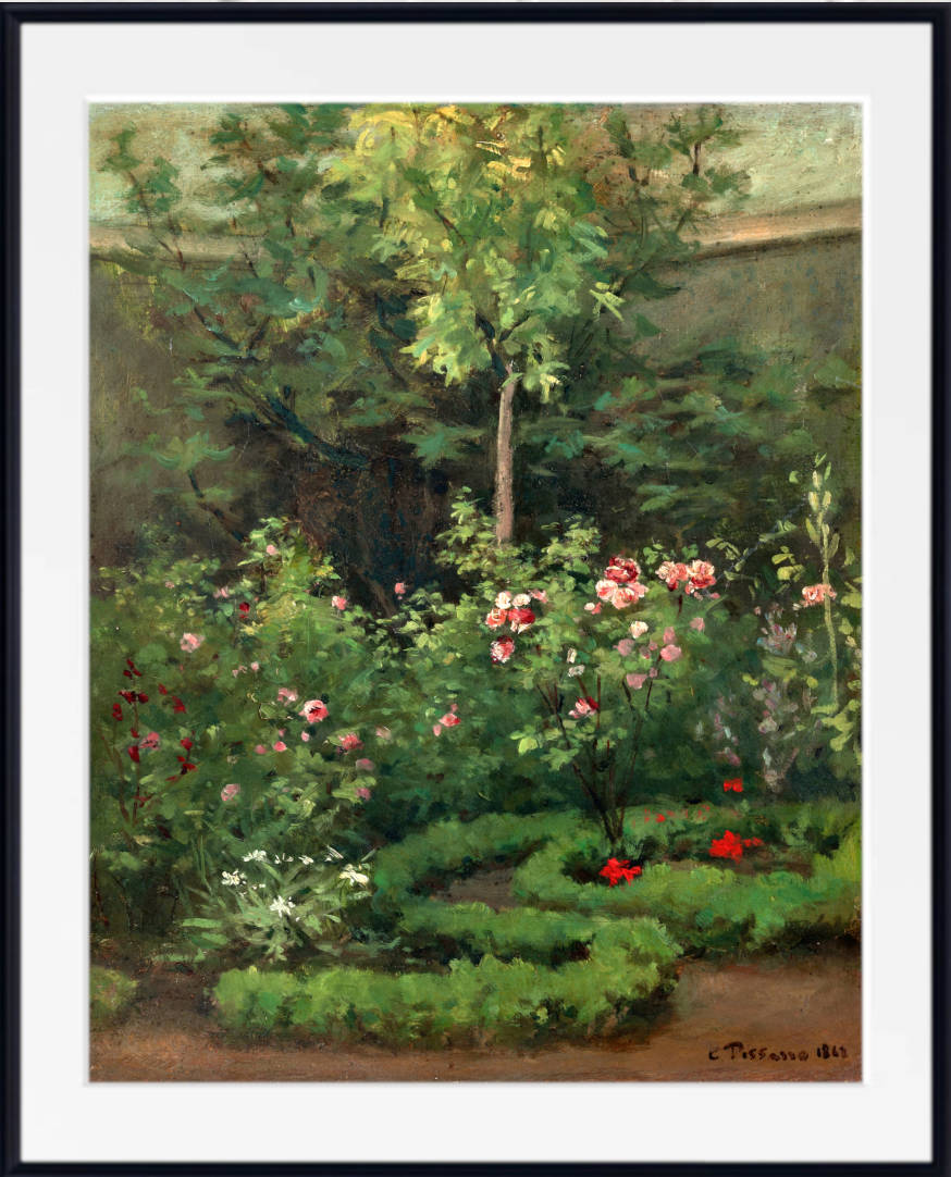 Camille Pissarro Fine Art Print, A Rose Garden (1862)