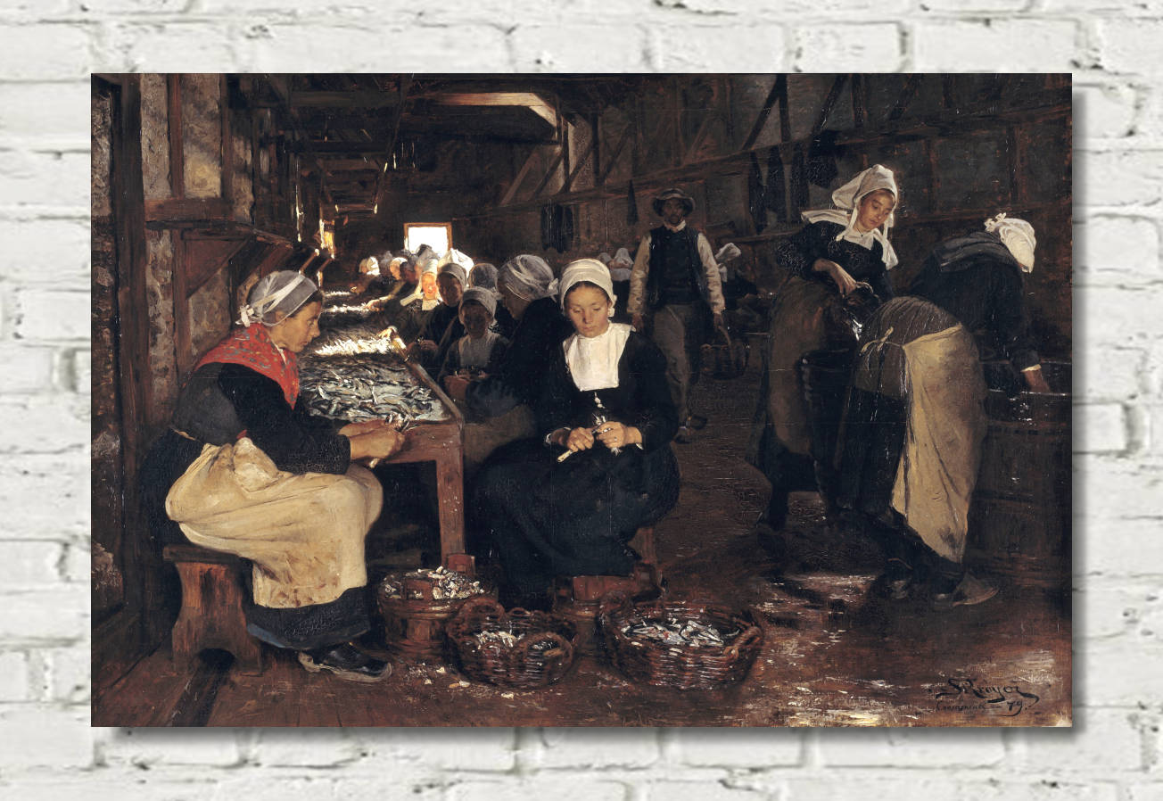 PS Krøyer Print, A Sardine Cannery in Concarneau (1879)