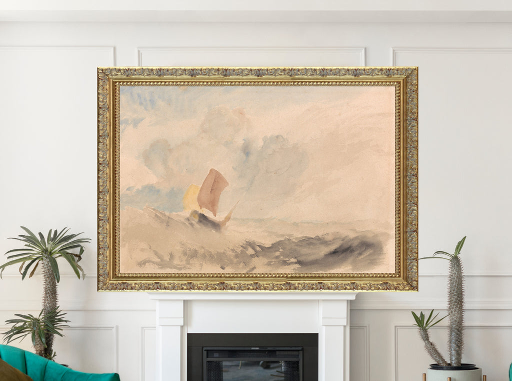 A Sea Piece, A Rough Sea with a Fishing Boat by Joseph Mallard William Turner