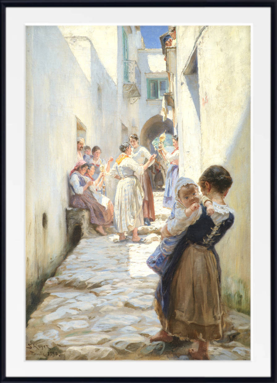 PS Krøyer Print, A Street in Torello, Italy (1890)