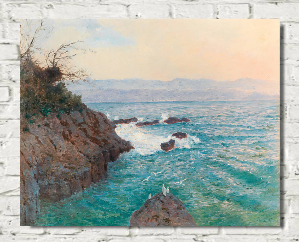 Alfred Zoff – A View Of The Nervi Coast Prints and Canvas Panels