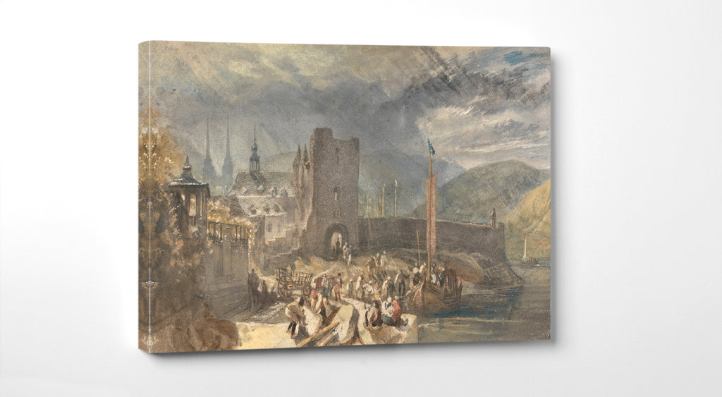 A View of Boppart, with Figures on the River Bank (1817) by William Turner