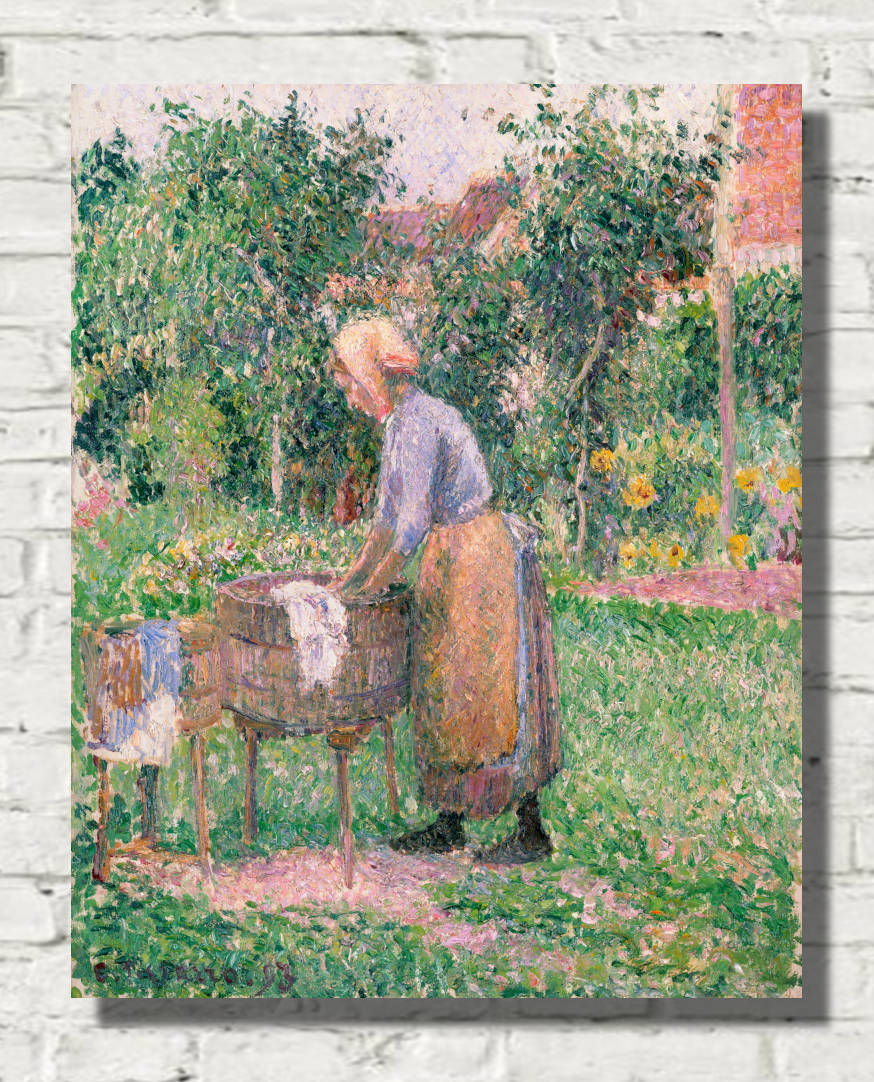 Camille Pissarro Print, A Washerwoman at Éragny (1893)