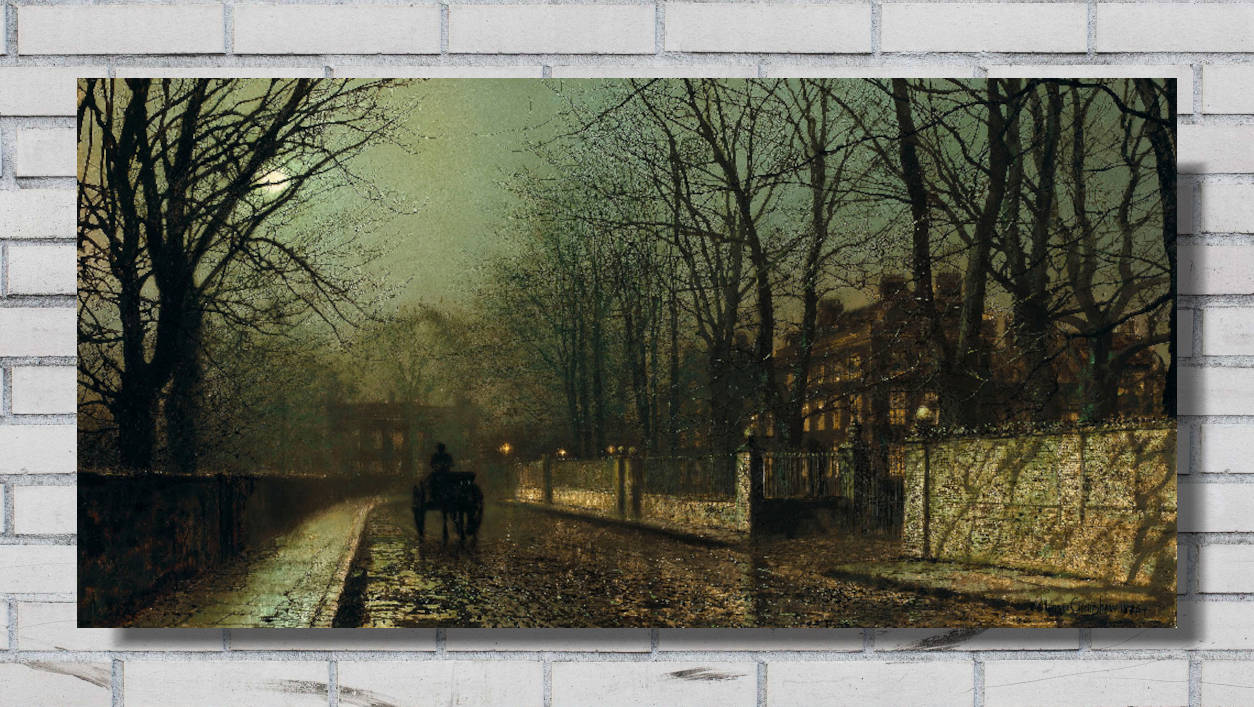 John Atkinson Grimshaw Print: A Wet Moon, Putney Road (1886)