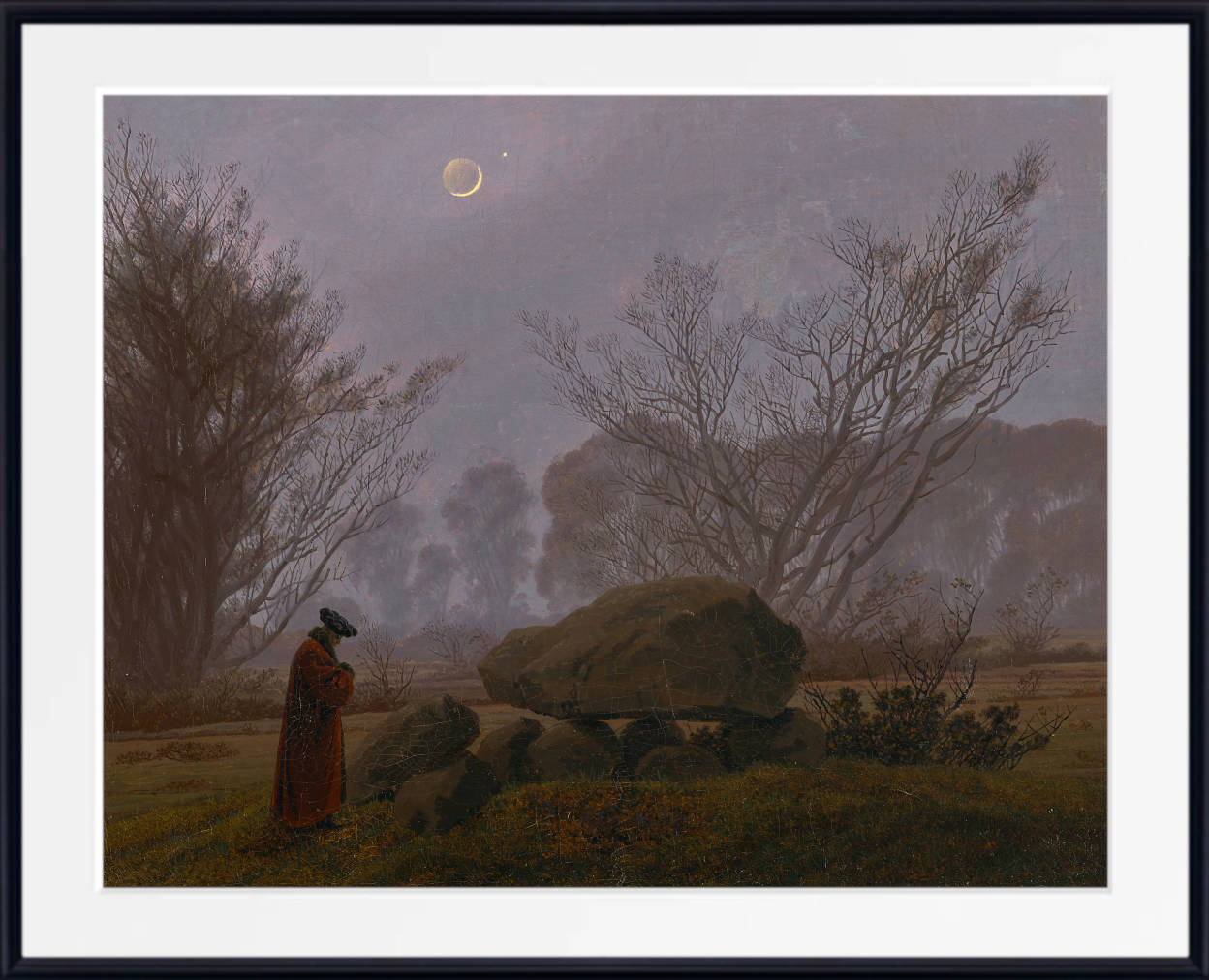 Caspar David Friedrich Fine Art Print, A Walk at Dusk