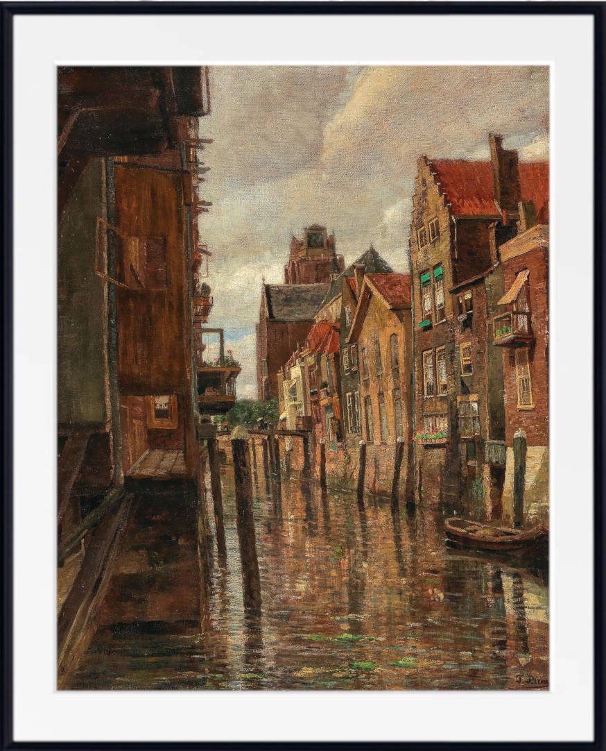 Tina Blau Print, A canal in Dordrecht