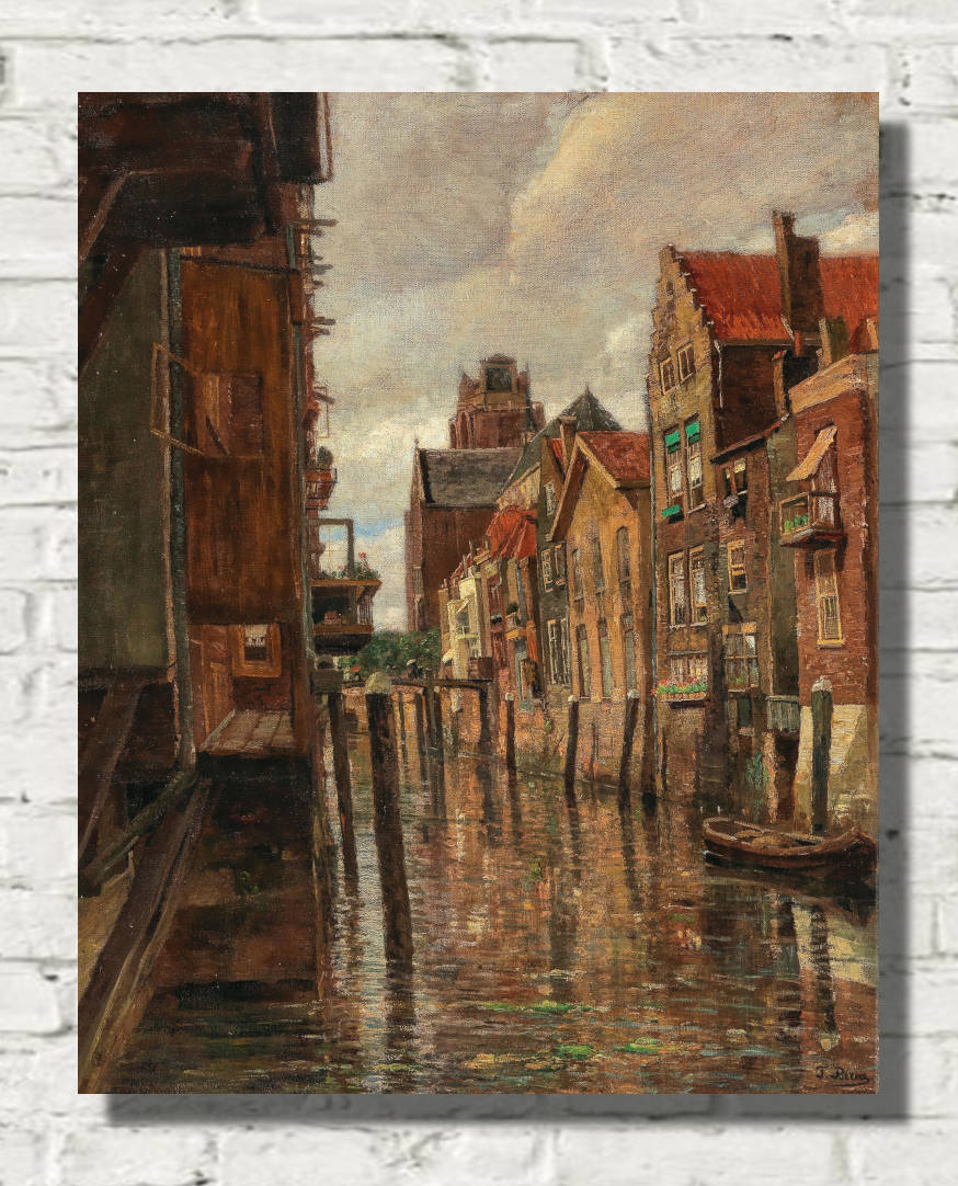 Tina Blau Print, A canal in Dordrecht