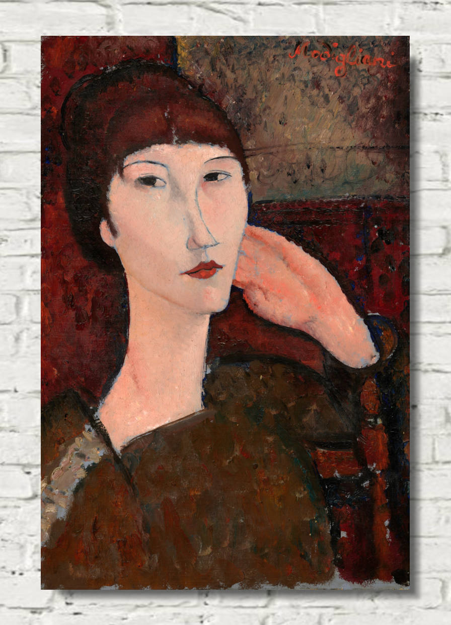 Amedeo Modigliani Wall Art Print : Adrienne (Woman with Bangs) 1917