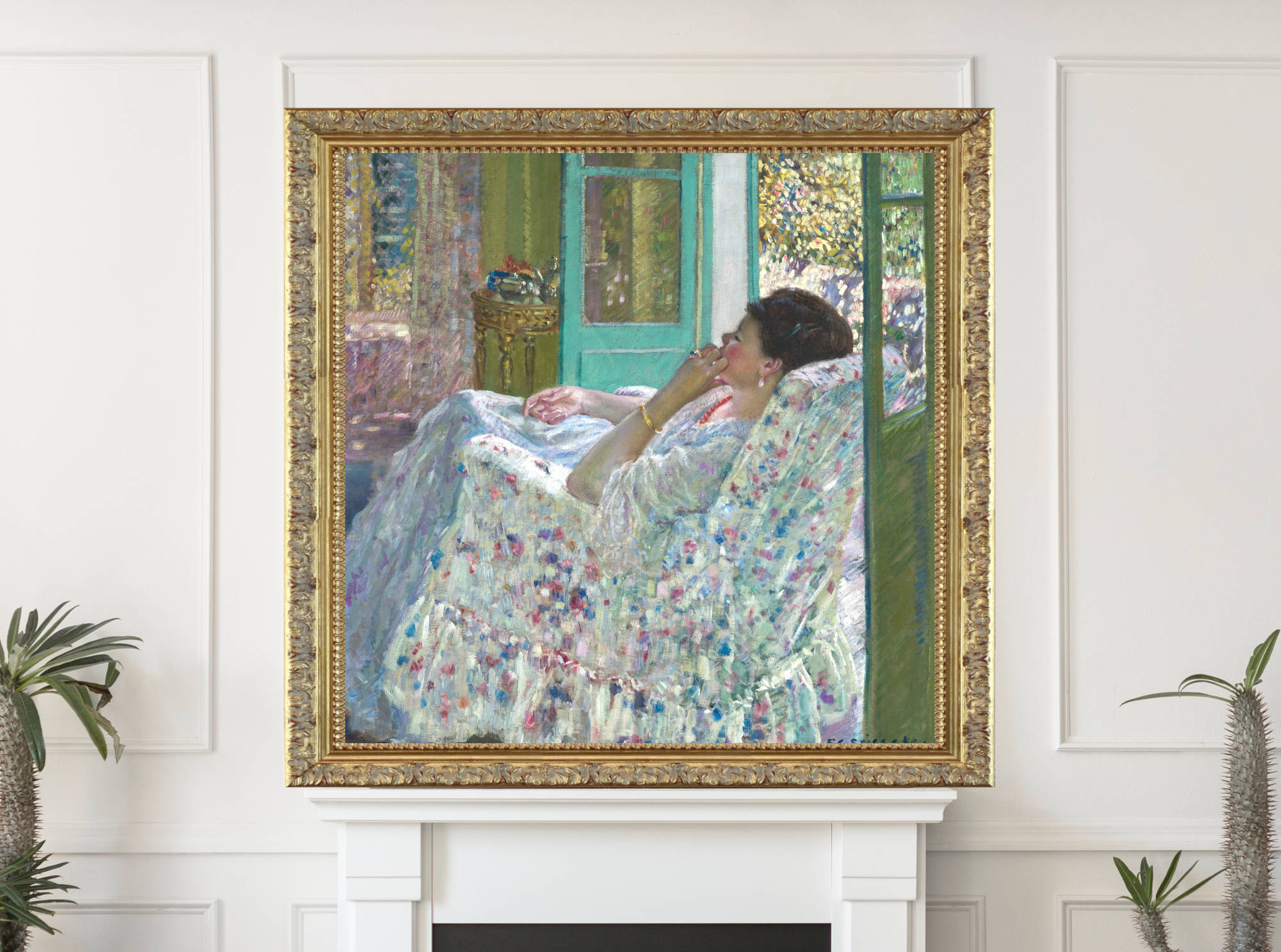 Frederick Carl Frieseke Print, Afternoon – Yellow Room (1910) - Gallery Quality Prints at GalleryThane