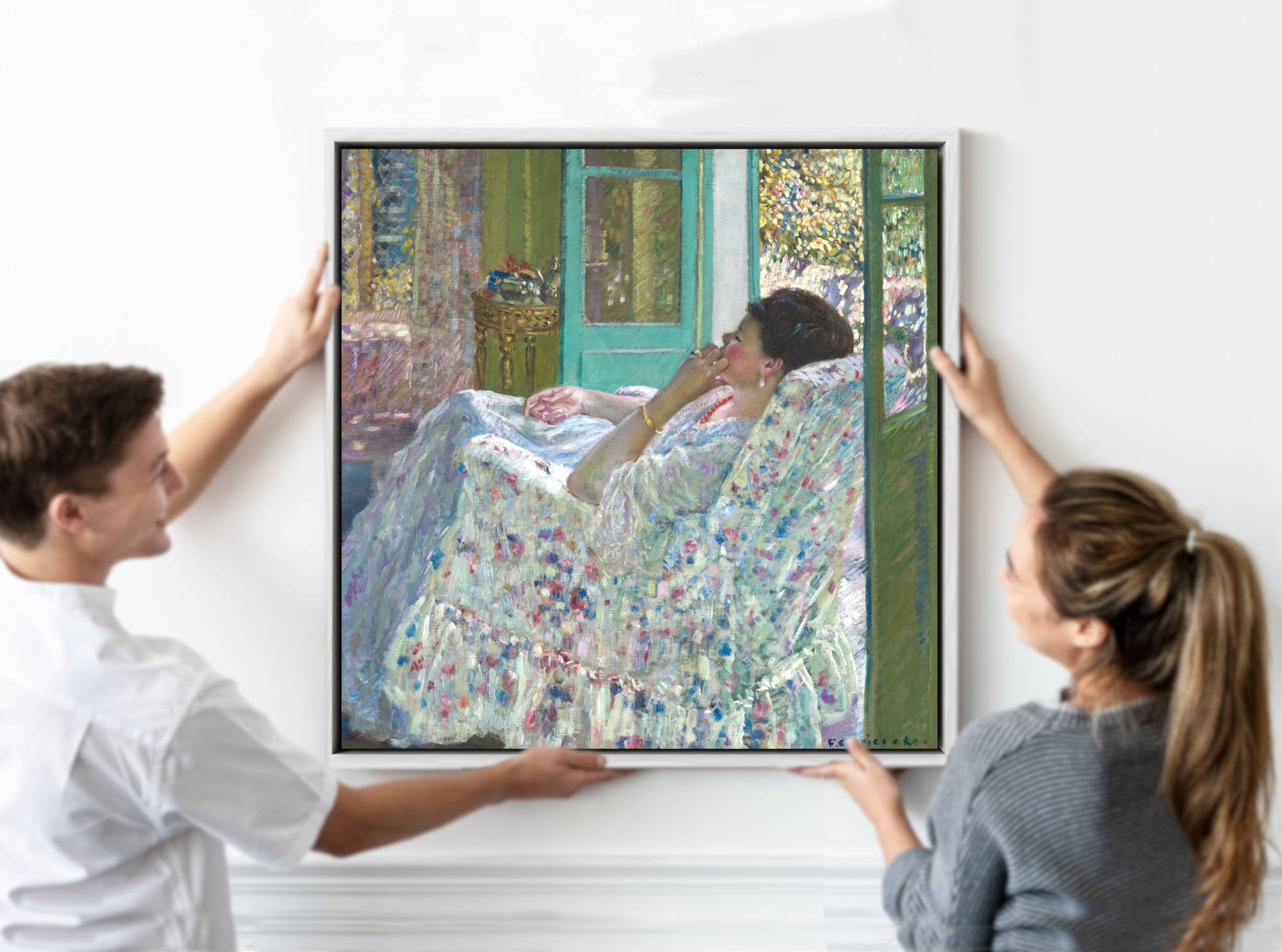 Frederick Carl Frieseke Print, Afternoon – Yellow Room (1910) - Gallery Quality Prints at GalleryThane