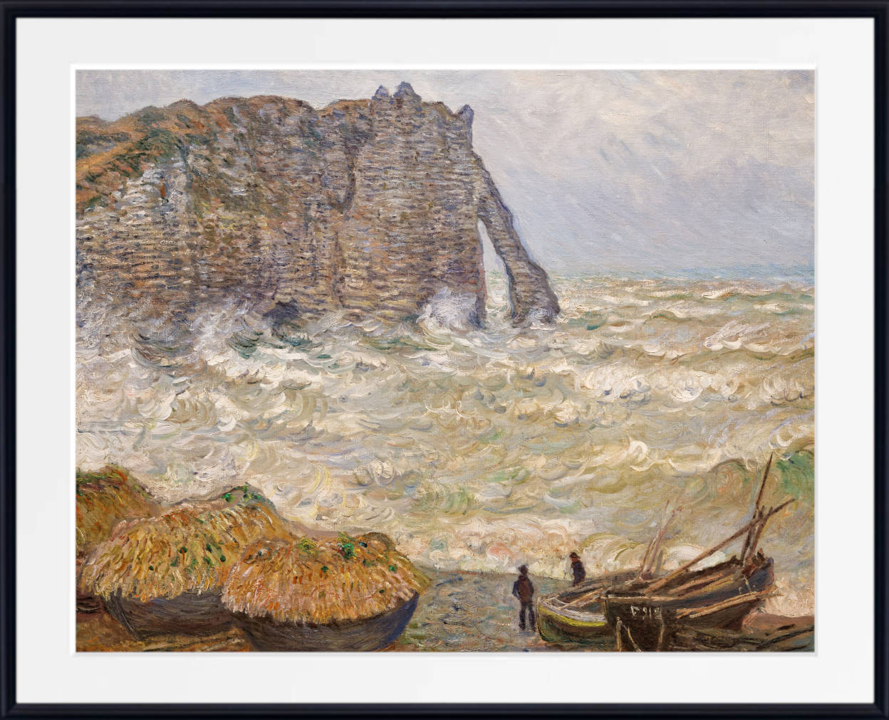 Claude Monet Fine Art Print, Agitated Sea at Etretat