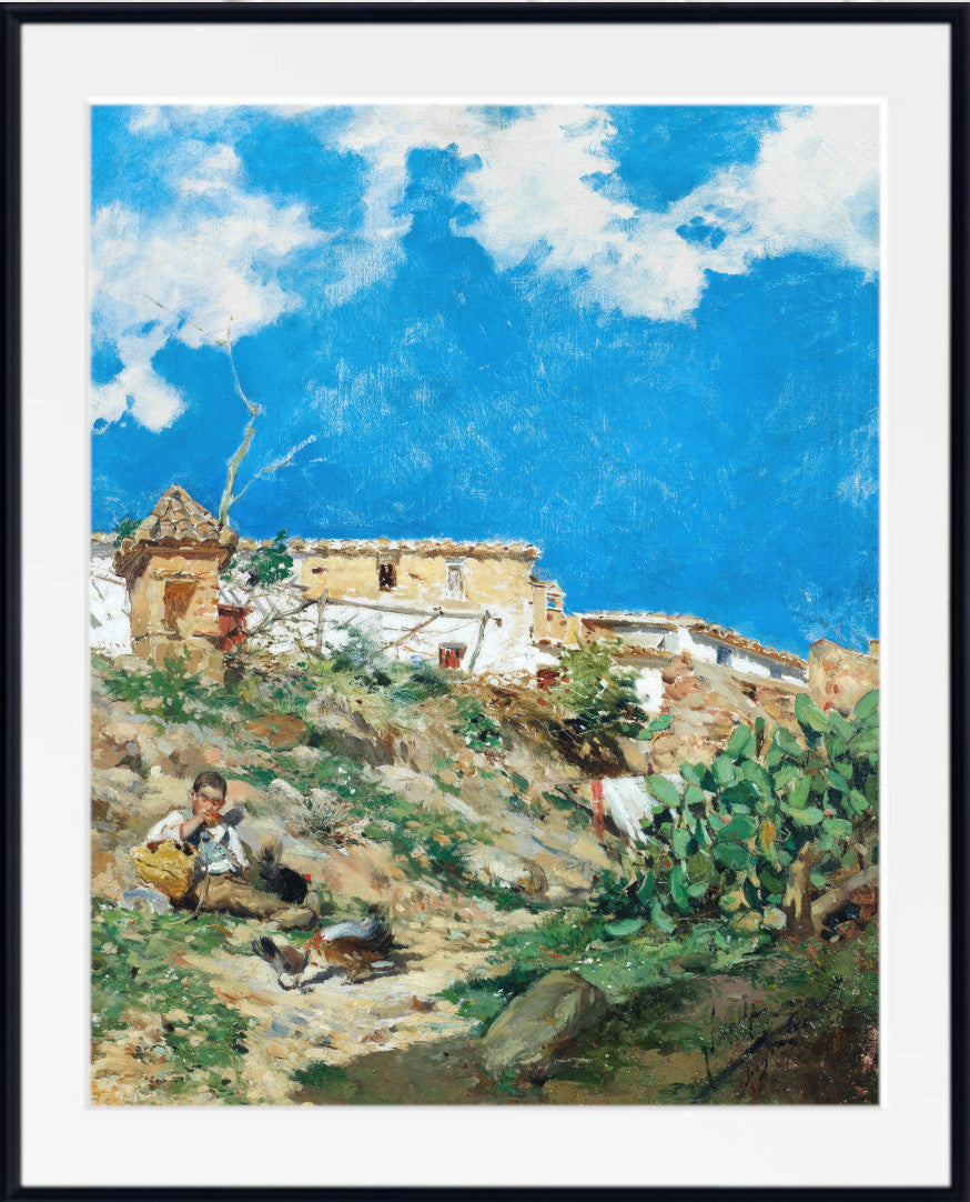 Joaquín Sorolla Print, Landscape with figure, Sagunto, Valencia