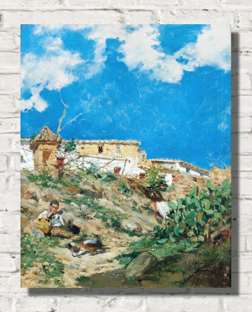 Joaquín Sorolla Print, Landscape with figure, Sagunto, Valencia