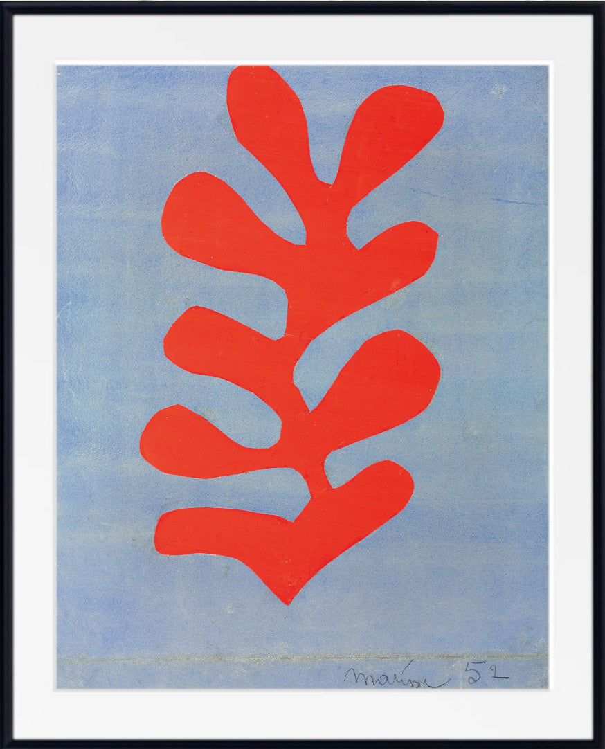 Red algae on a blue sky background by Henri Matisse
