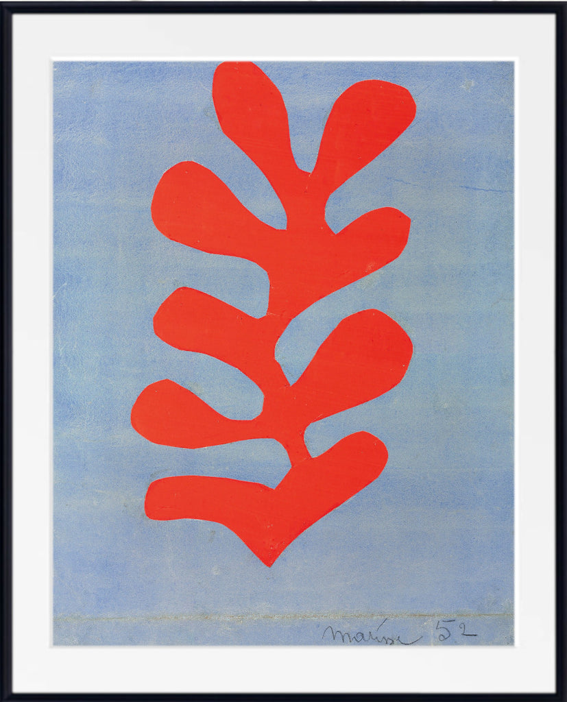 Red algae on a blue sky background by Henri Matisse