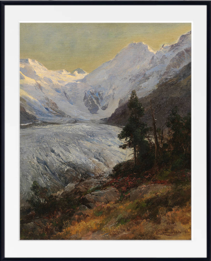 Edward Compton Print, On the Morteratsch Glacier (1903)