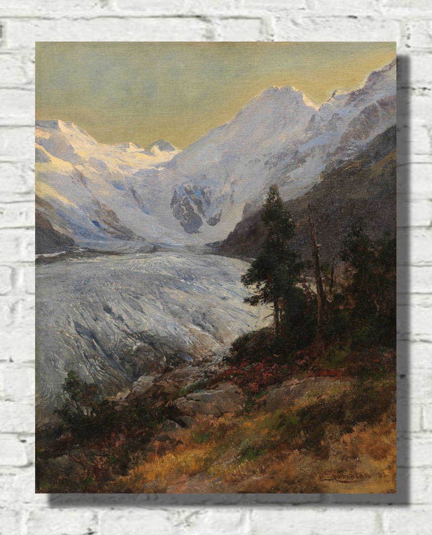 Edward Compton Print, On the Morteratsch Glacier (1903)