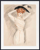 Paul-César Helleu Print, An elegant lady wearing a hat