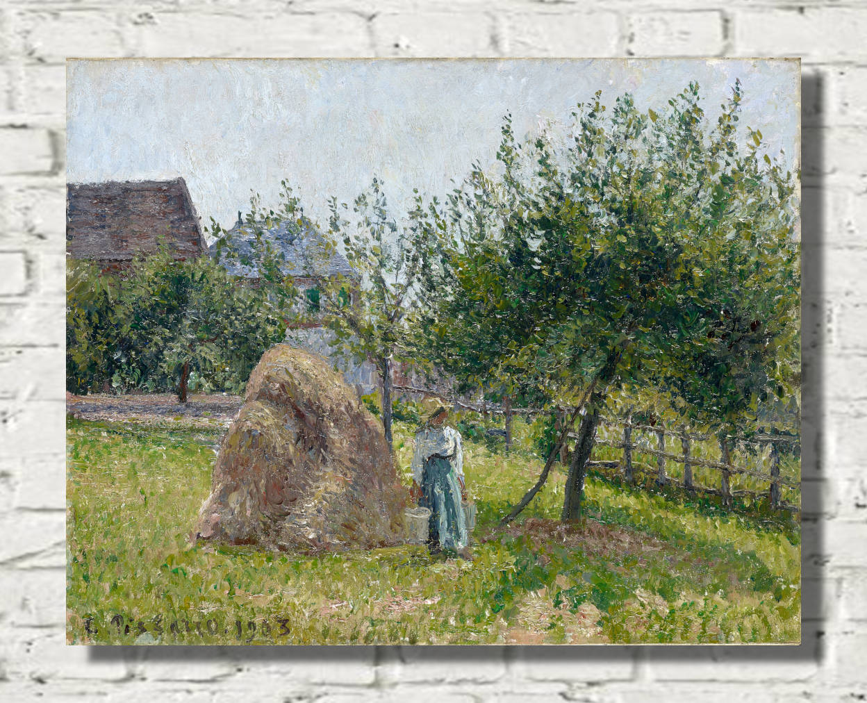 Camille Pissarro Print, Apple Trees in Eragny, Sunny Morning