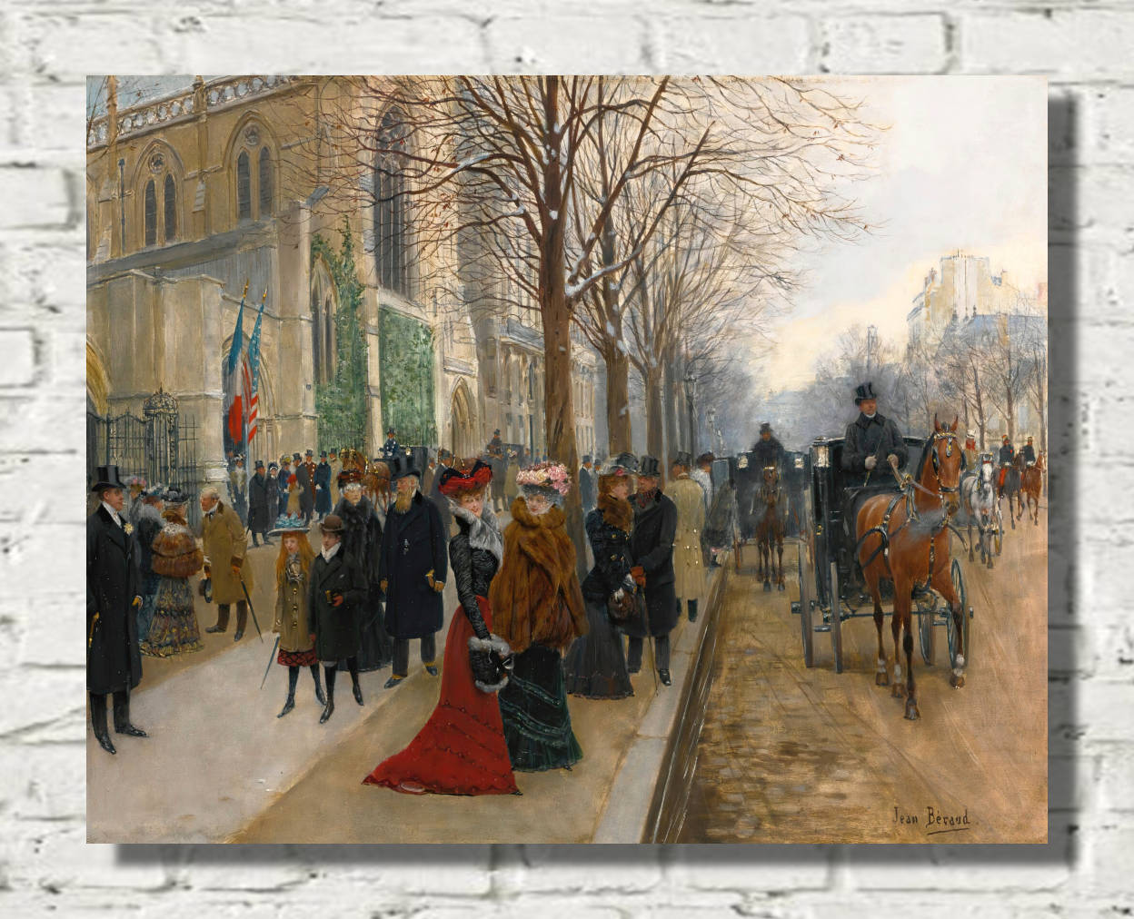 Jean Béraud Print, After the Service at the Church of the Holy Trinity, Christmas (1890)