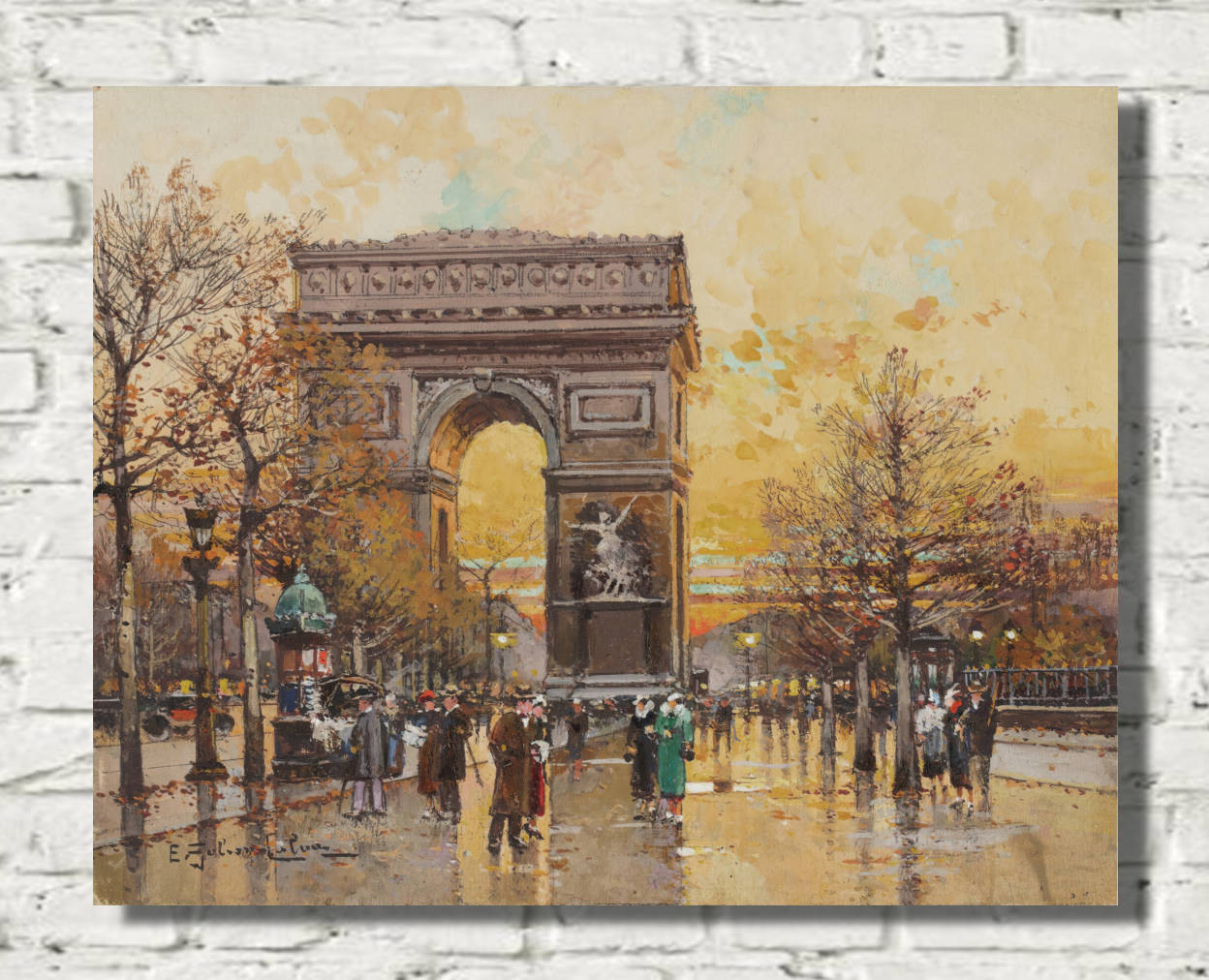 Eugène Galien-Laloue Print : Paris, Arc de Triomphe in the Fall