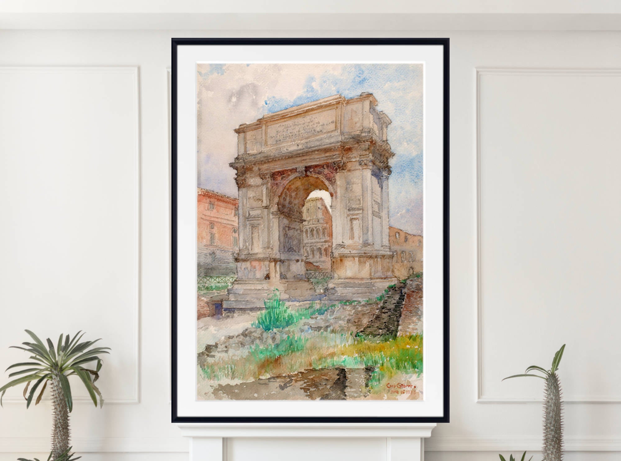 Cass Gilbert Print, Arch of Titus, Rome (1933)