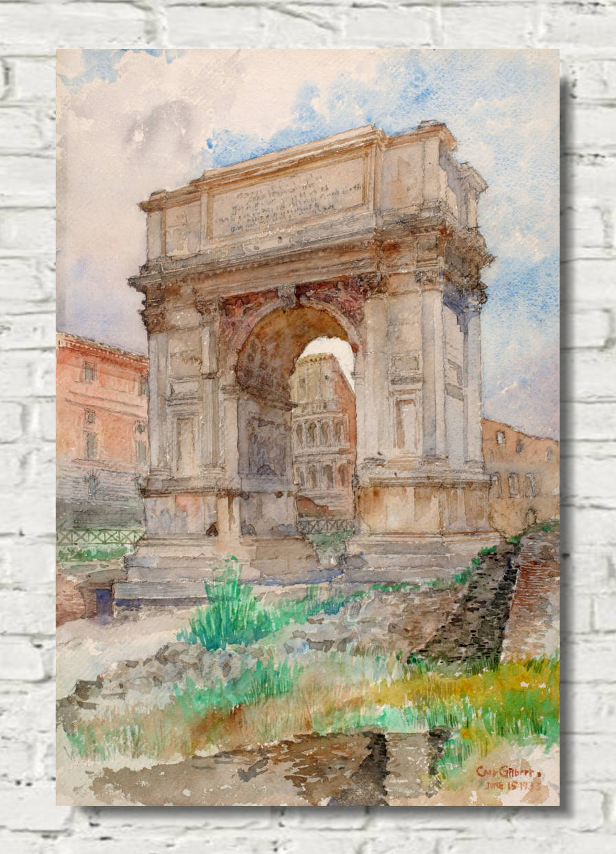 Cass Gilbert Print, Arch of Titus, Rome (1933)