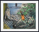 Green and white harlequin on violin by Raoul Dufy