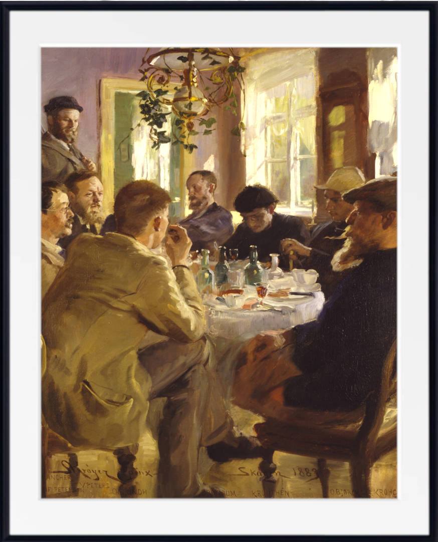 PS Krøyer Print, Artists’ luncheon at Brøndum’s Hotel (1883)