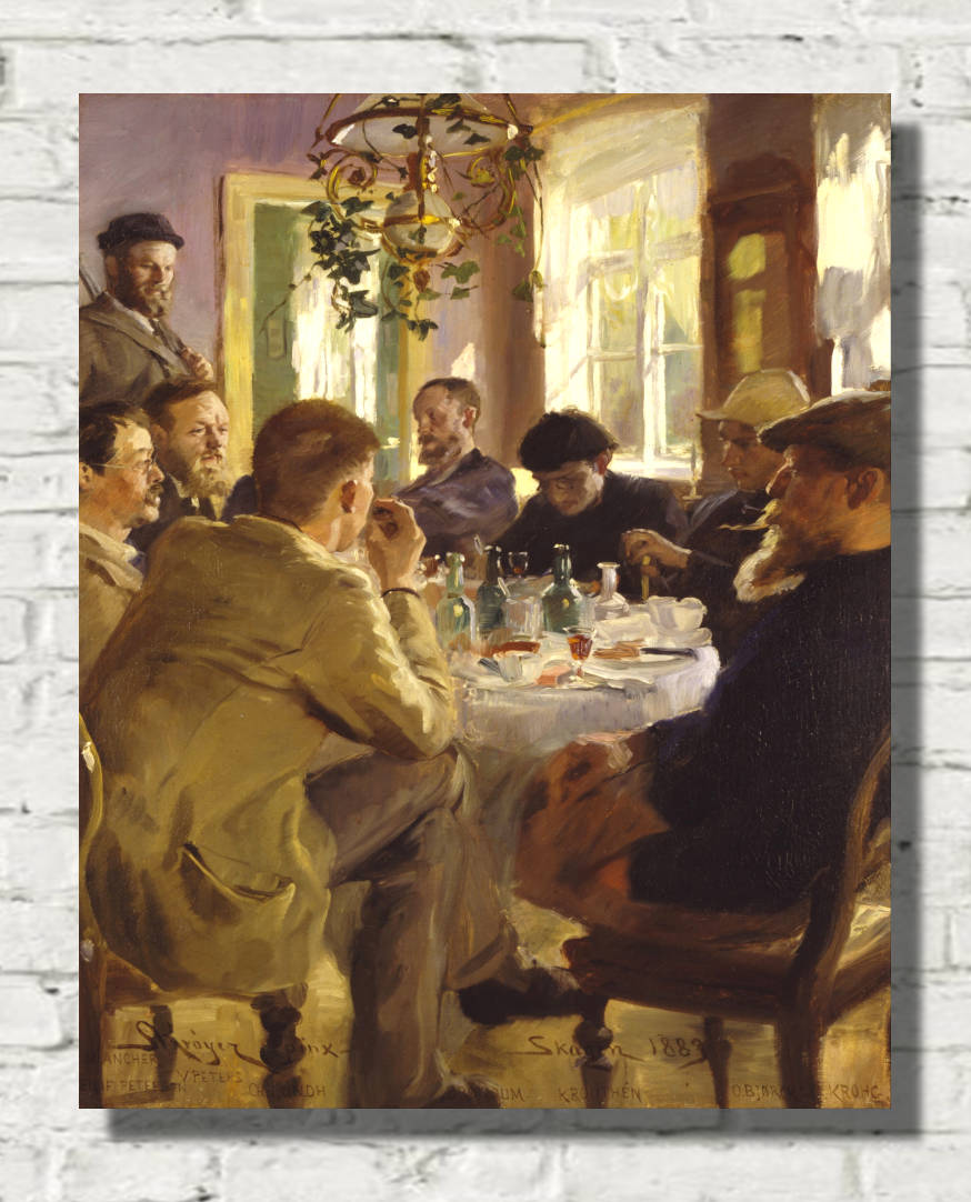 PS Krøyer Print, Artists’ luncheon at Brøndum’s Hotel (1883)