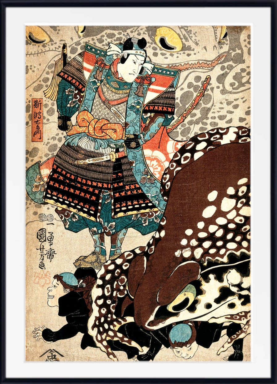 Utagawa Kuniyoshi, Japanese Fine Art Print, Samurai with Giant Frog, Ukiyo-e