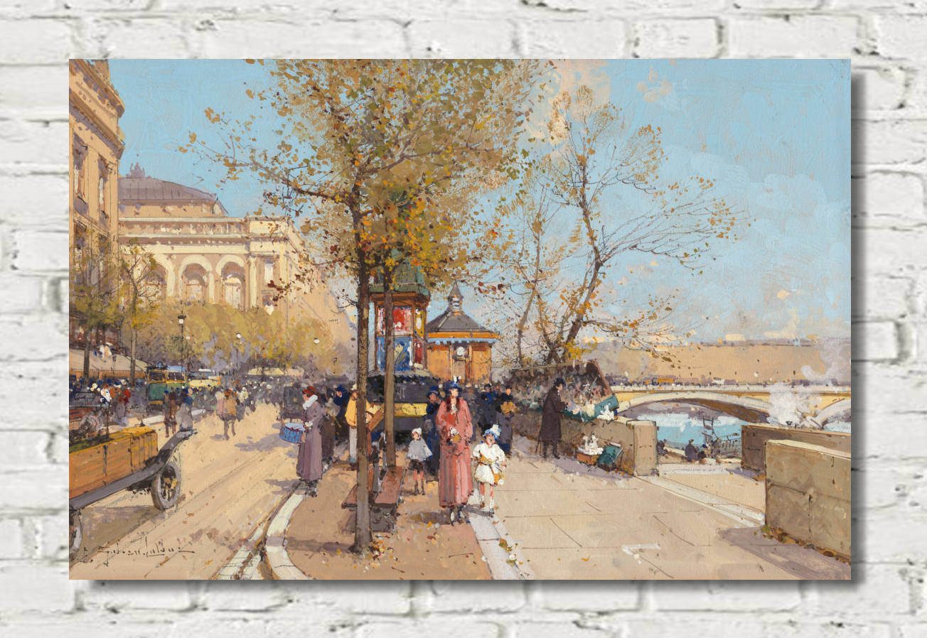 Eugène Galien-Laloue Print : Paris, A Stroll Along the Seine